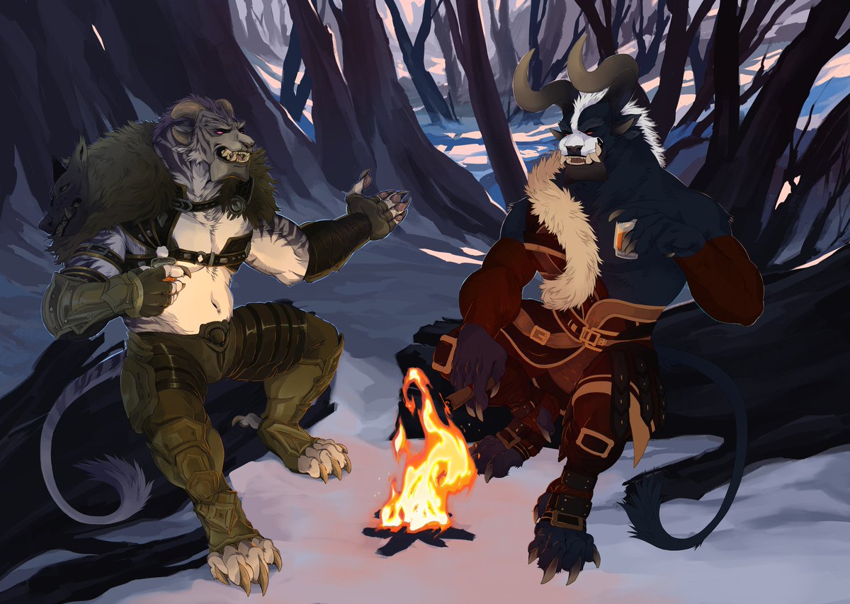Chin wars 2
The double Vs, Vorias and Vorraz being old hags together, sharing stories about how it was better when the elder dragons were still hatchlings and the wheel wasn't discovered yet.
Ych done for <a href="/_ZDragon_/">● Z ●</a> 
#charr