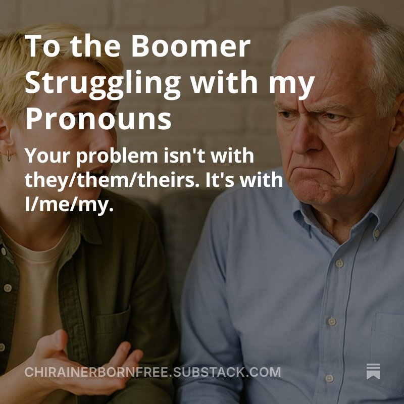 Standing up for your preferred pronouns might seem like small potatoes when there's so much to fight right now.

 But having these kinds of difficult conversations builds our capacity for the bigger, harder, and deeper conversations to come. tinyurl.com/5yteud27