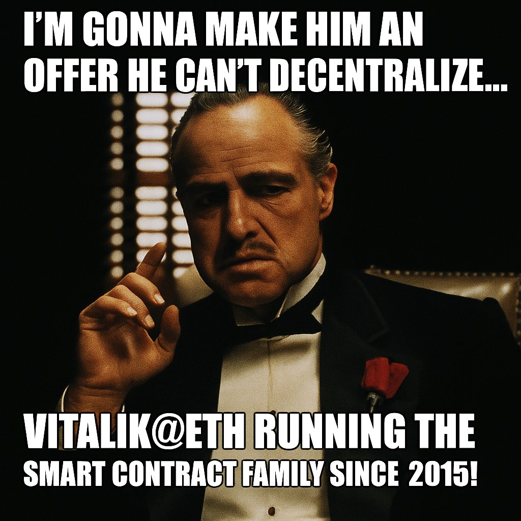 ucpiofficial's tweet photo. Great power comes not from control... but from trust built in code."
The Godfather taught loyalty. Vitalik taught decentralization. Different eras. Same respect.
#UCPI #cryptocurrency #Bitcoin2025 #Ethereum #TheGodfather #Ethereum #Web3 #vitalik https://t.co/Z83mXYv93j