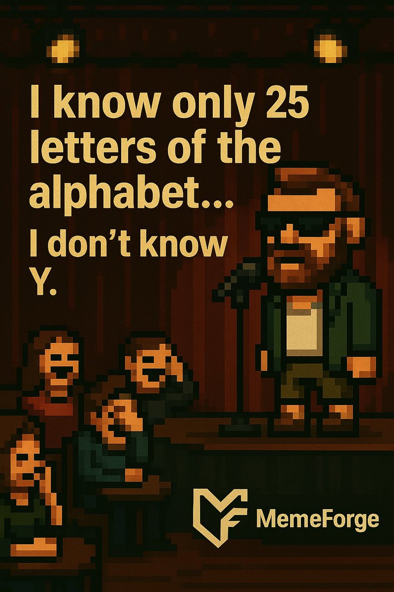 DadsadviceDADA's tweet photo. We only know 25 letters of the alphabet...
Because we don't know Y our game isn't viral yet.

But that's about to change.
https://t.co/qhAOZLFm6Z 
Dada’s Revenge Game. collect coins for a real MemeCoin airdrop.

Game in development.Join early!

#IndieGame  #CryptoGame #MemeCoin https://t.co/V5gudljy79
