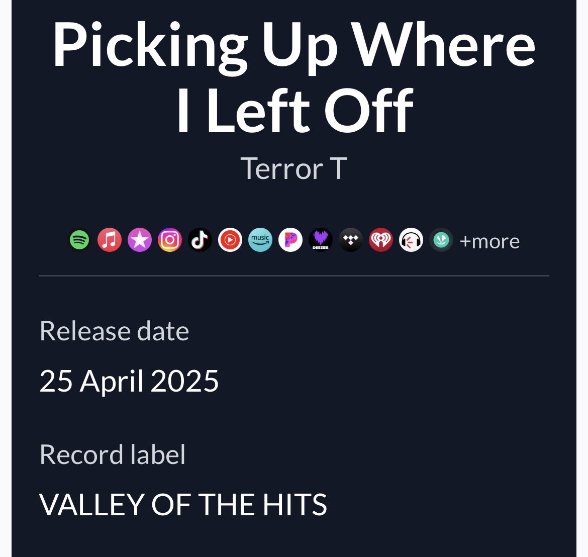 TERRORT6's tweet image. Pre-Save 
distrokid.com/hyperfollow/te…