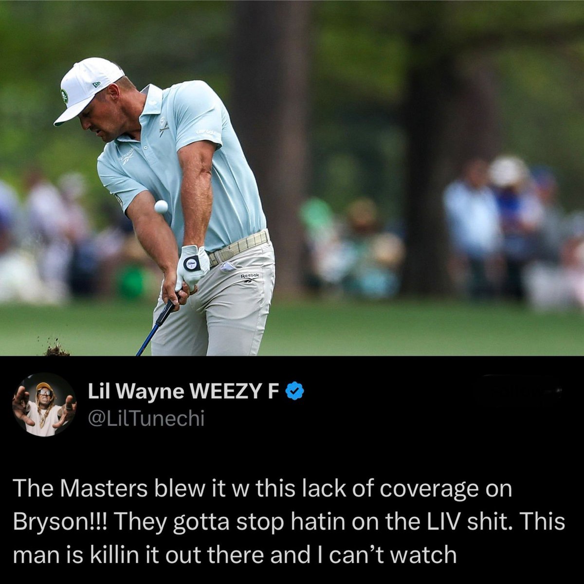 🚨💀📺 #NEW: Lil Wayne takes to X with complaints about the broadcast and being unable to watch LIV Golf star Bryson DeChambeau.

Do you agree?
