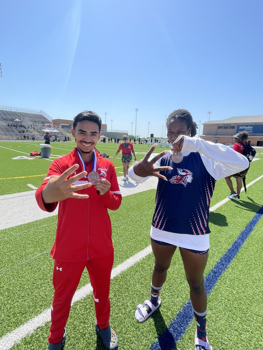 Fourth year of high school and fourth place for Aidan in the #3200 and Tara in the #HJ See you at the Regional Meet! <a href="/DHS_Vikings/">Dulles High School</a> <a href="/FBISDAthletics/">Fort Bend ISD Athletics</a>