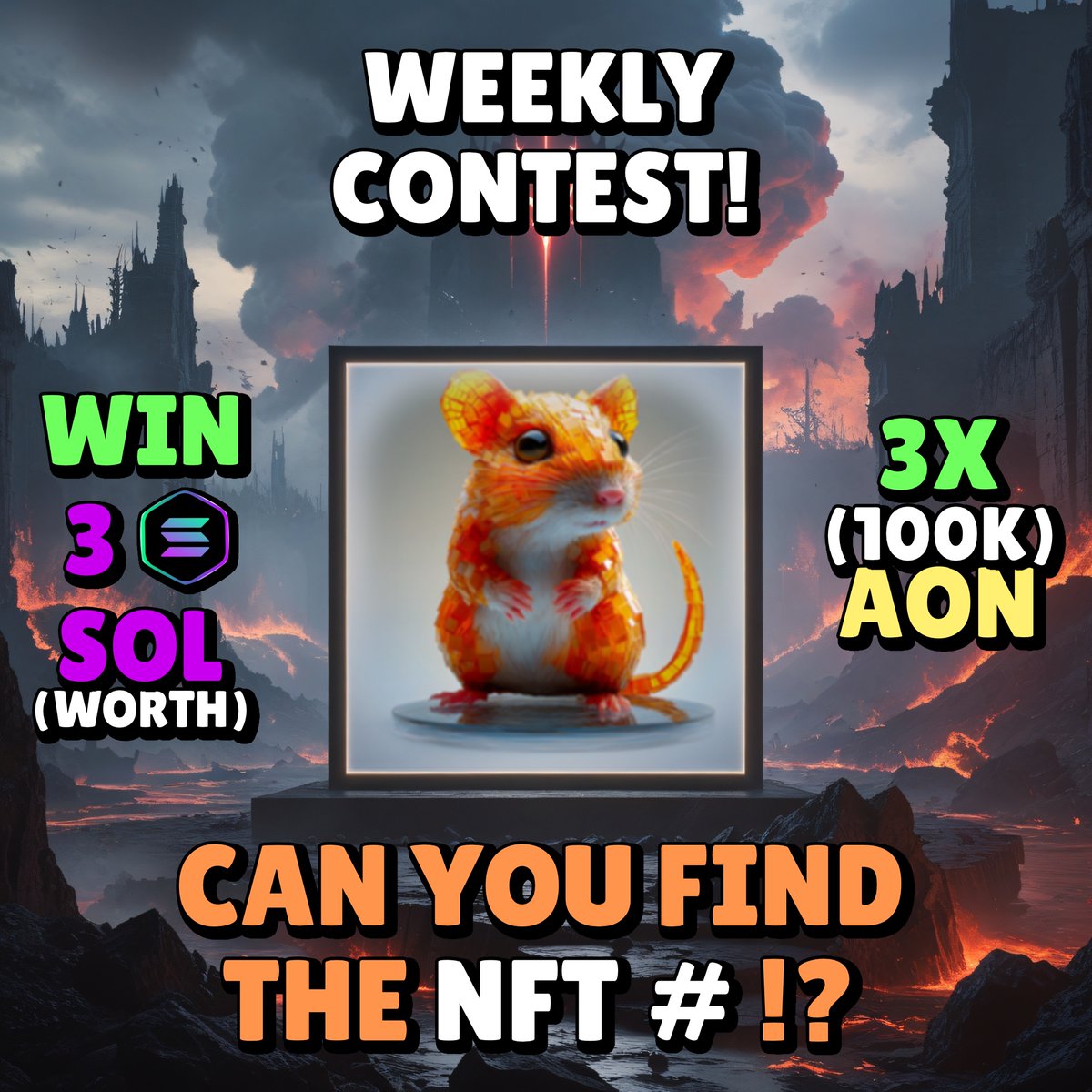 Arkofnoah_io's tweet photo. 🔥 Weekly Contest Alert! 🔥 Can you uncover the blurred NFT # from this epic realm? This NFT’s number is one for the books—what do you think it is? 🐭💫 Drop your guess in the comments and tag a friend to see if they can crack the code! 💰🌐 #NFTGuessingGame #Web3Challenge https://t.co/vWcRIyIgbJ