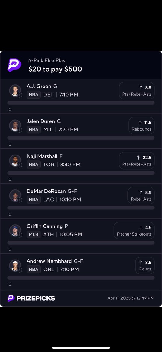 25X ON PRIZE PICKS 

RETWEET FOR MORE PICKS

Heart or follow if ur following 
#PrizePicksNBA