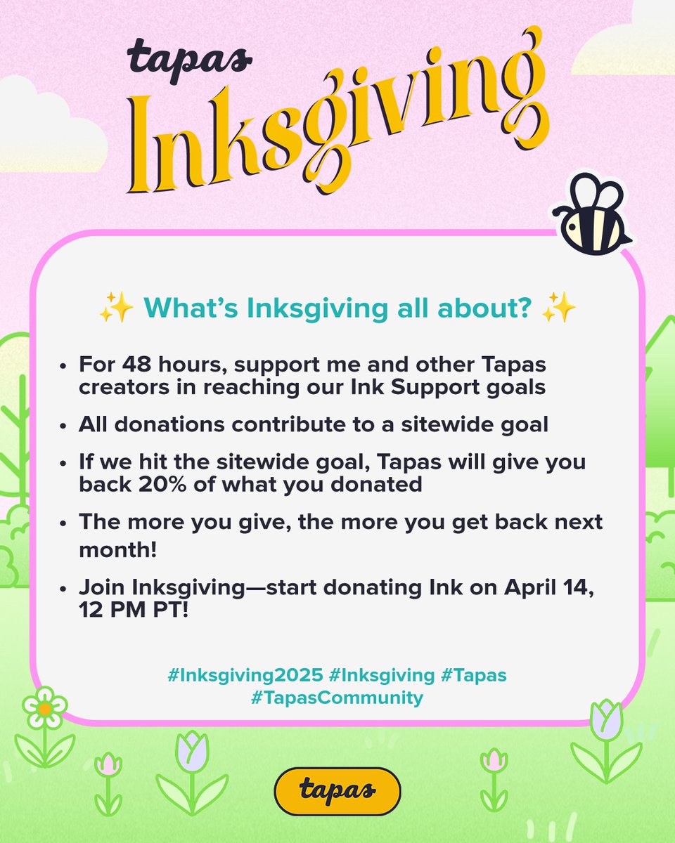 Hey guys, its finally time for #Inksgiving2025 ❤️I will take part in this event! This year I have 4 goals and you can read more about it on my latest episodes on Tapas
tapas.io/Carikku