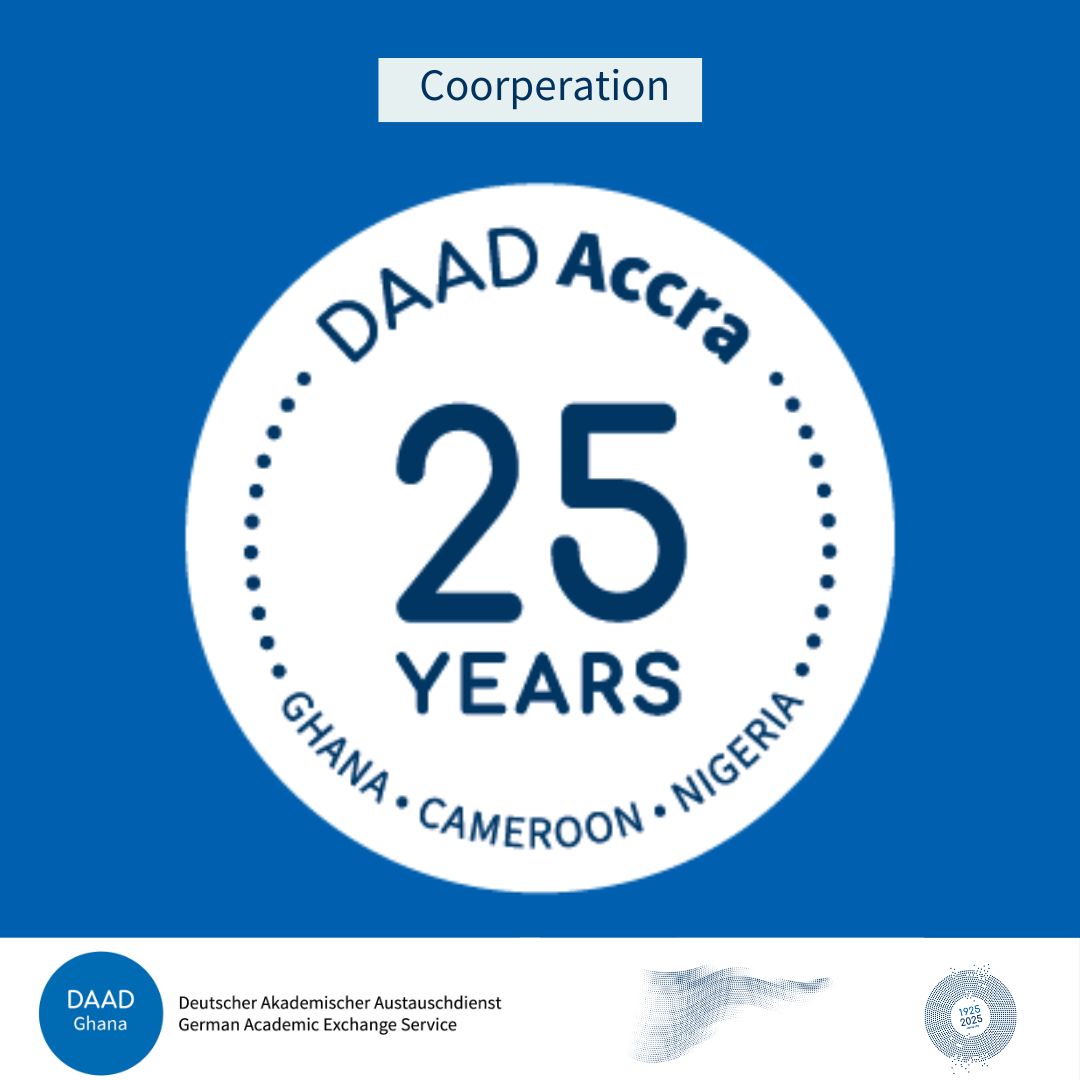 DAAD Ghana (@daad_ghana) on Twitter photo DAAD German Academic Exchange Service in Ghana is now represented by the DAAD Regional Office Accra, responsible for programmes in Ghana, Cameroon and Nigeria.
#ChangebyExchange
#daadghana
#DAAD100
For more on Celebrating #DAADAccra25, visit: bit.ly/4jt8Dz5 DAAD German Academic Exchange Service in Ghana is now represented by the DAAD Regional Office Accra, responsible for programmes in Ghana, Cameroon and Nigeria.
#ChangebyExchange
#daadghana
#DAAD100
For more on Celebrating #DAADAccra25, visit: bit.ly/4jt8Dz5