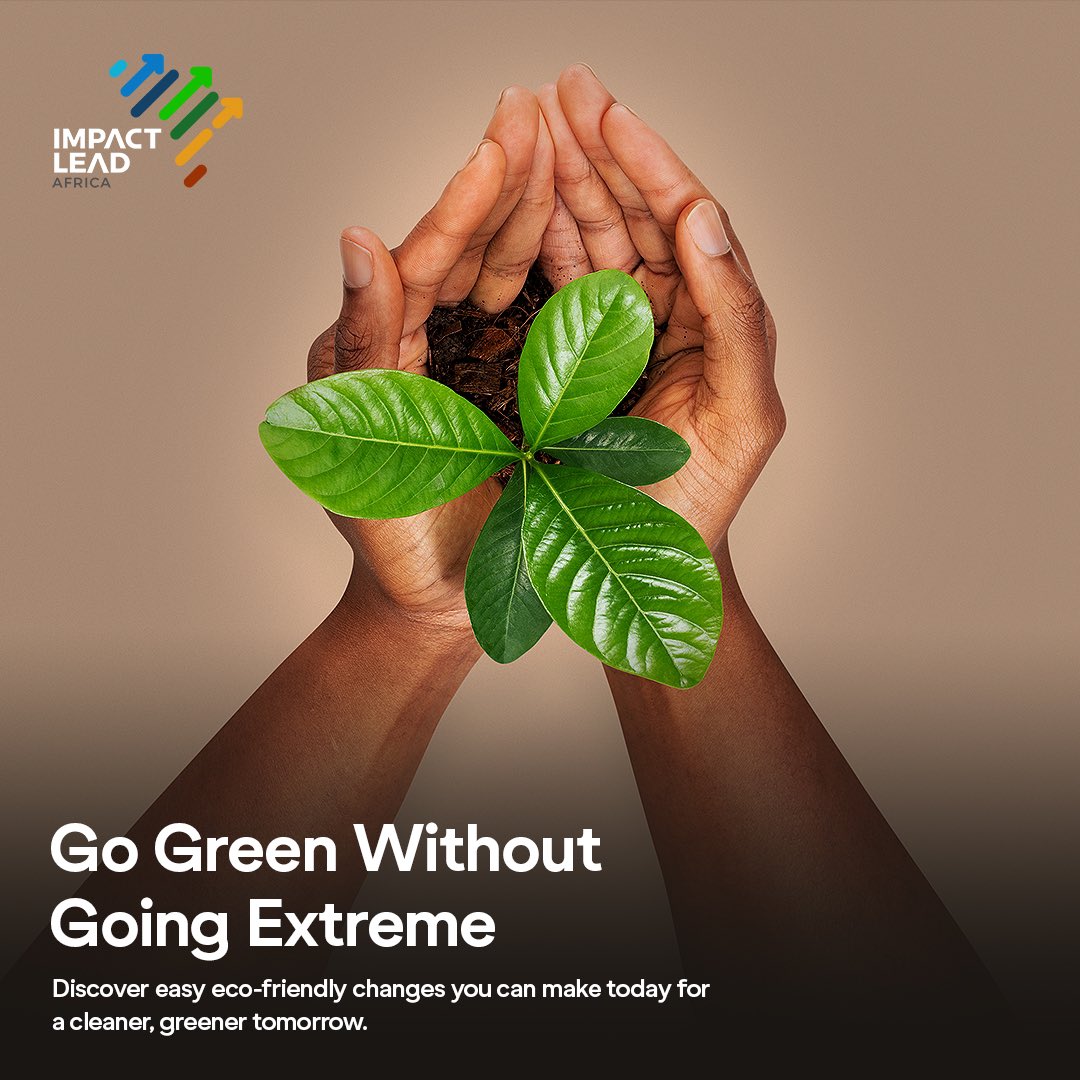 Go green without going extreme.  
Small swaps—like reusable bags, less plastic, and local food—can create big impact.  
Start simple. Stay consistent.  

Your actions matter. Start today 
#GoGreenGhana #EcoFriendlyLiving #SustainabilityStartsNow #ClimateAction