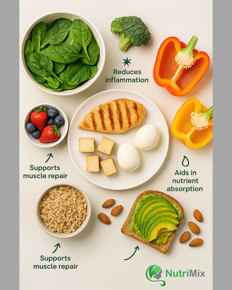 NutriMix_'s tweet photo. Feeling low on energy or battling inflammation? Fuel your body with nature’s best!
Power up with anti-inflammatory foods like berries, greens, avocado, and salmon—your body will thank you.

Eat smart. Feel strong. Live long. #AntiInflammatoryFoods #EatForEnergy #NutriMix https://t.co/1uwq0WTnpK