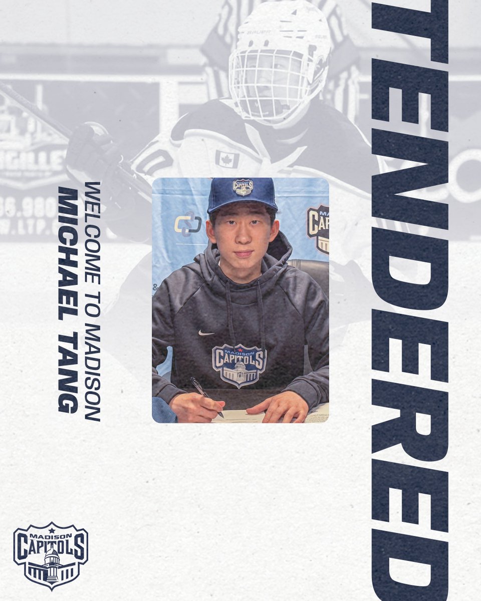 We're proud to announce that we've tendered Michael Tang for the 2025-26 season. Help us welcome Michael to Madison.  

Full Release: madcapshockey.com/news/2025/4/11…

#GoCapsGo