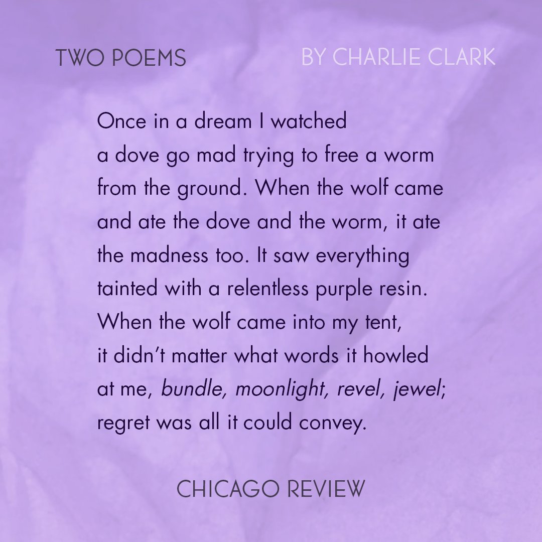 chireview's tweet image. Now on our website, two poems by Charlie Clark. You can read more of "Partial Self-Portrait as Lycurgus, the Spartan Lawgiver on Whose Very Existence the Experts Cannot Agree" and "In your heart there is a museum of bonsai trees..." here: chicagoreview.org/two-poems-17/