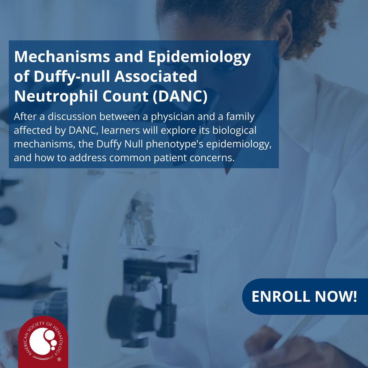 What is Duffy null-associated neutrophil count (DANC) and how to discuss it with patients?  

Follow a patient conversation to review #DANC's epidemiology, biology, and impact on healthcare in this e-module.  

🔗 ow.ly/4ozl50Vz4al  

#DuffyNull #Hematology #ASHEducation