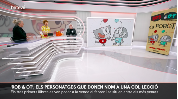 EditorialCasals's tweet photo. Gran entrevista de Laura Sangrà a 🖊️@jaumecopons i 🎨@lilianafortuny al programa betevé directe matí de @beteve 
La podeu veure aquí 👇👇
📺https://t.co/pKo1C9pWH2
#CombelEditorial
#Agusandmonsters
#Bitmaxandco
#RobandOt https://t.co/TX20swUDcd