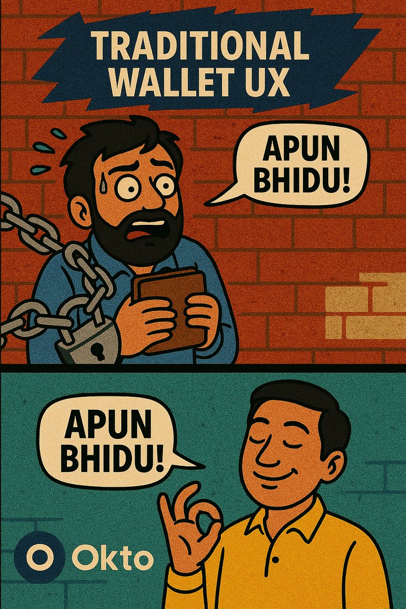 The0xGoku's tweet photo. Self-Custody + Power = "Apna paisa, apna control" 🔐
Crypto ka asli funda kya tha?
“Apna paisa, apna control.” 💯
#OktoTech is going back to basics –
✅ Self-custody wallet
✅ DeFi tools with full control
✅ No third party, no compromise
🔑 Seed phrase? Tumhare paas.
🛡️ Keys? Sirf tumhare haath mein.
📲 Control? 100% tumhara.
Web3 jahan privacy aur power dono milti hai.
@okto_web3
#OktoAmbassadors 💜🔐🚀