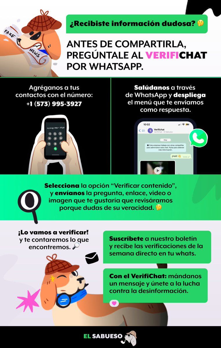 ElSabuesoAP's tweet photo. ¿Te llegó una noticia sobre la #ElecciónJudicial y dudas de si es real o no? Envíala a nuestro #VerifiChat y te ayudamos a verificar la información: https://t.co/kqsMFTGQ5S https://t.co/V6OT7se281
