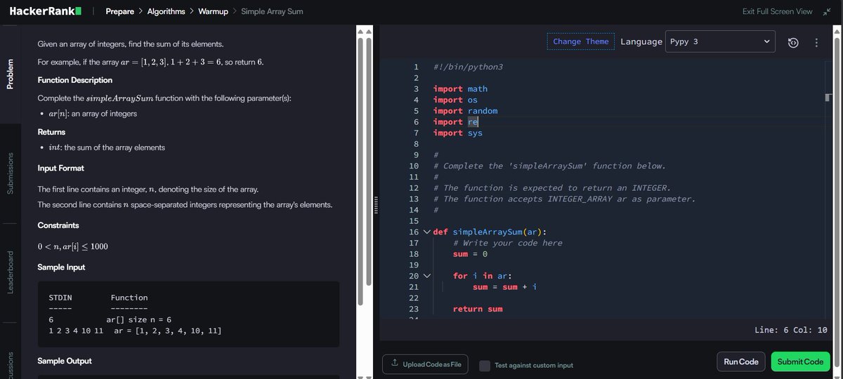 ayush_maur10241's tweet photo. 🗓️ DSA Journey: Day 4
 Today, I solved a basic but important problem in programming:
🧾 Problem Description: Basic array Sum
 🤝🚀
#DSA #ProblemSolving #Python #PlacementPrep #CodingPractice #LearningJourney #LinkedInFam #100DaysOfCode #TechWithKrish #Leetcode #HackerRank https://t.co/che9PtU2tX