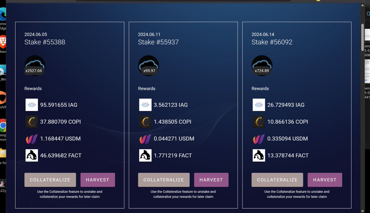 This would be a lot more impressive if i had a screenshot of all my stakes, but here ya go <a href="/NuvolaDigital/">Nuvola</a> putting my name in for the 200 $NVL and thanks for the $IAG boost!
