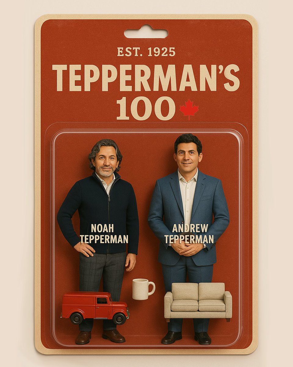 We couldn’t resist joining the fun… meet the officially unofficial #Teppermans100 action figures! Featuring 3rd generation leaders Noah and Andrew Tepperman. Complete with a vintage delivery truck, cozy sofa, and of course… coffee ☕️❤️🚚🇨🇦🛋️