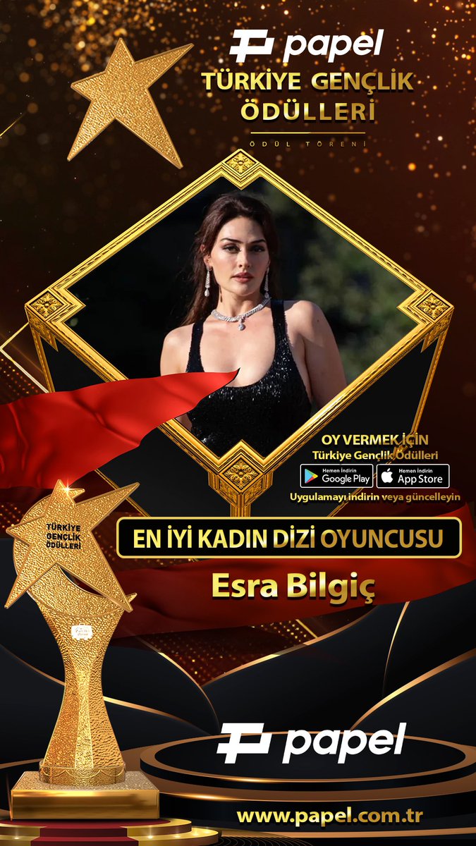 Papel Türkiye Gençlik Ödülleri oylama süreci başladı. Türkiye Gençlik Ödülleri uygulamamızı indirip  tüm kategorilerde oy kullanabilirsiniz.

#PapelTürkiyeGençlikÖdülleri
#eniyikadındizioyuncusu