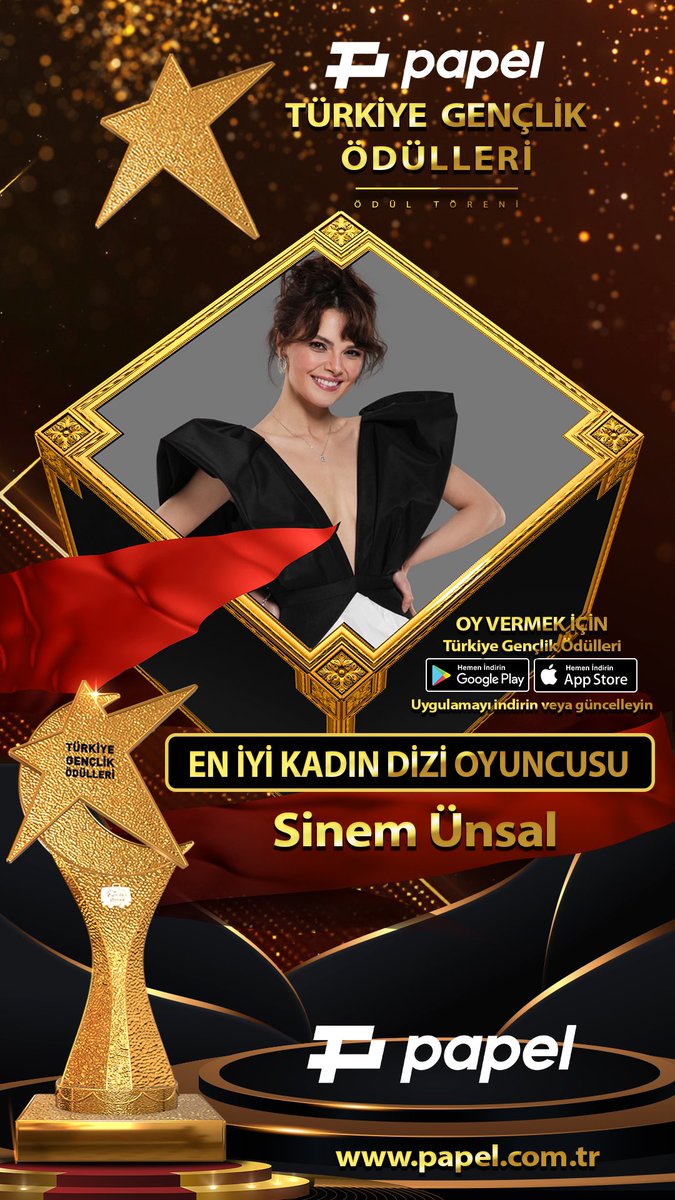 Papel Türkiye Gençlik Ödülleri oylama süreci başladı. Türkiye Gençlik Ödülleri uygulamamızı indirip  tüm kategorilerde oy kullanabilirsiniz.

#PapelTürkiyeGençlikÖdülleri
#eniyikadındizioyuncusu