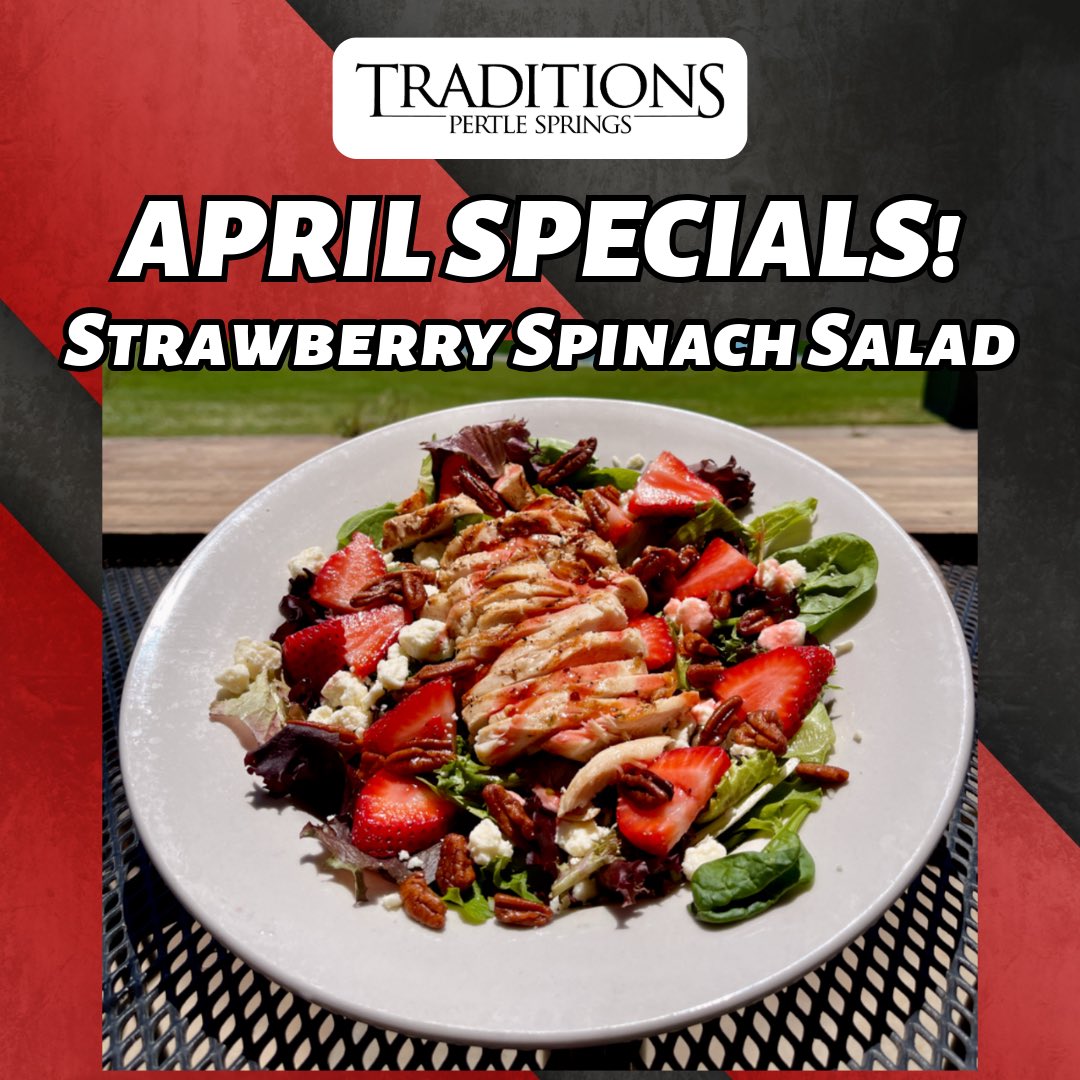 Have you had a chance to try one of our delicious April Specials yet? Whether you’re finishing up a round or simply looking for a great meal with a view, Traditions invites you to relax and unwind on our scenic patio this weekend. ⛳️