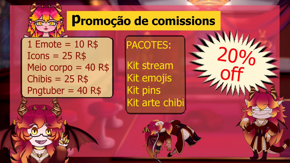 veronica_Vtb's tweet photo. promoção de comissions!! desconto de 20% vamos la einn!! quem encomendar o
@SViper133
rebola para vcs na live dele ein!!
#comissions #vtubercomissions #opencomission #artes #opencomissions https://t.co/8QnDECYnkf