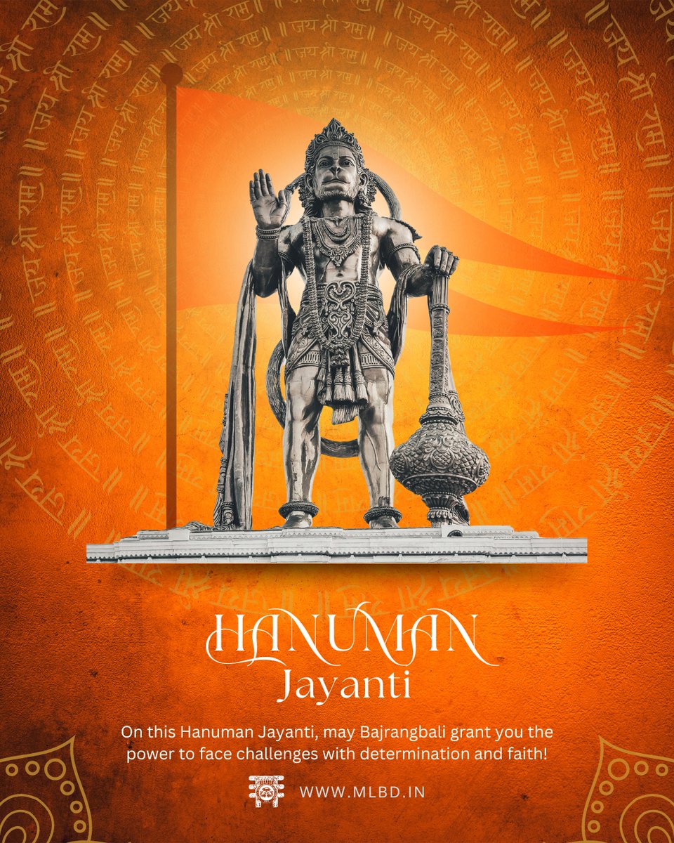 MlbdOfficial's tweet photo. On this Hanuman Jayanti, may Bajrangbali grant you the power to face challenges with determination and faith!
.
.
.
.
.
.
.
.
.
.
#hanumanjayanti #hanuman #ram #jaishreeram #hanumanchalisa #bajrangbali #lordhanuman #jaihanuman #motilalbanarsidass #mlbd https://t.co/p6eR8uDiy8