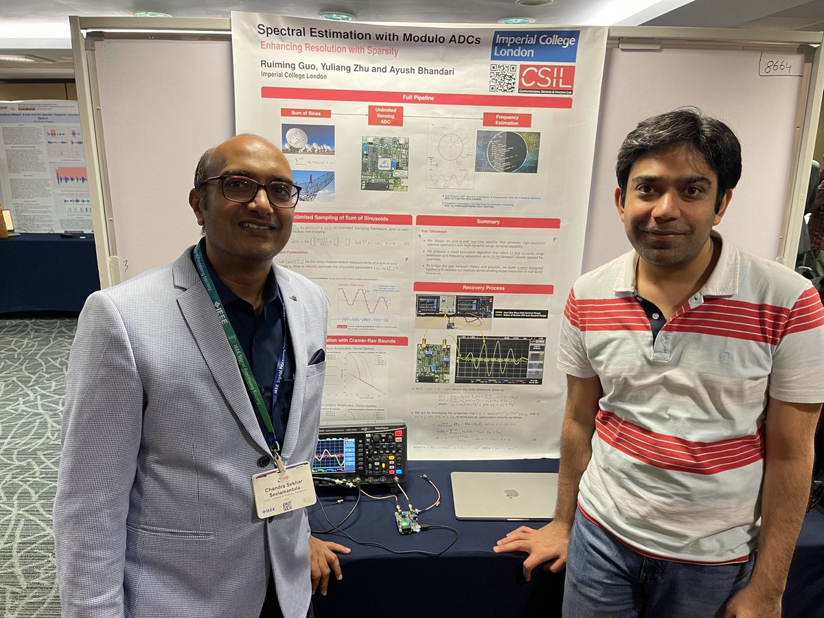 CSSeelamantula's tweet photo. Glimpses from our demos today at Show and Tell at ICASSP 2025! #SpectrumLabIISc #ieeeICASSP https://t.co/BaUaWWB7kH