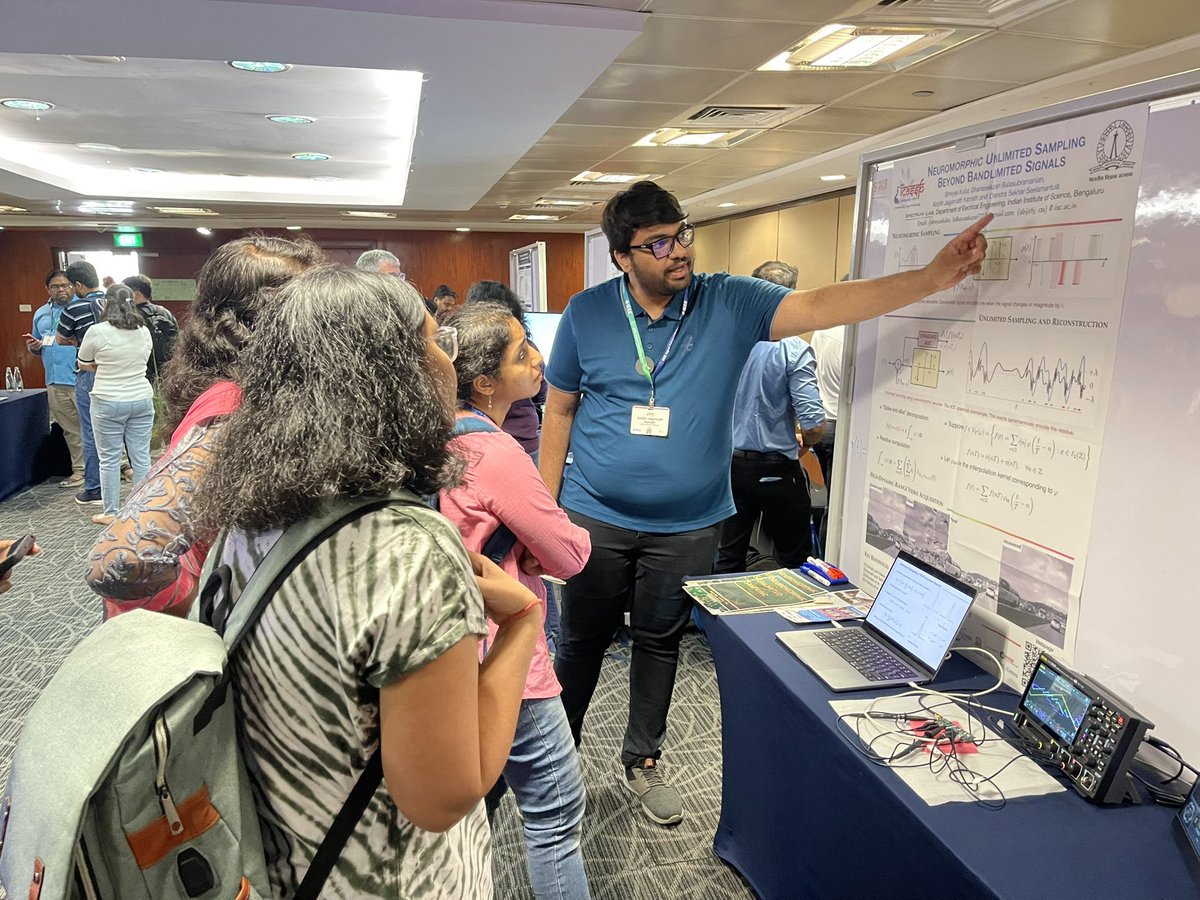 CSSeelamantula's tweet photo. Glimpses from our demos today at Show and Tell at ICASSP 2025! #SpectrumLabIISc #ieeeICASSP https://t.co/BaUaWWB7kH