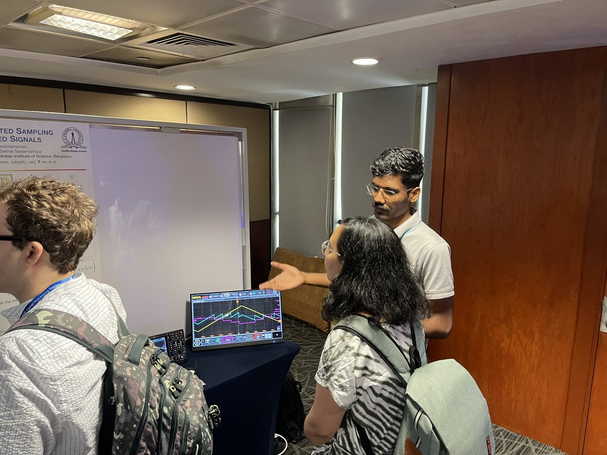 CSSeelamantula's tweet photo. Glimpses from our demos today at Show and Tell at ICASSP 2025! #SpectrumLabIISc #ieeeICASSP https://t.co/BaUaWWB7kH