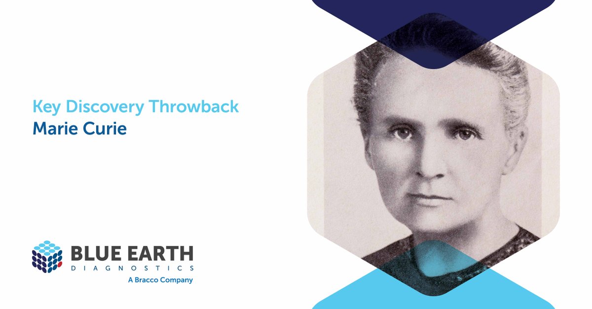 BlueEarthDx's tweet photo. Did you know #MarieCurie’s discovery of #Radioactivity revolutionized #NuclearMedicine, laying the foundation for critical advancements? Her pioneering work continues to inspire innovations in #DiagnosticMolecularImaging today and makes our work at #BlueEarthDx possible. #NuclearMedicine