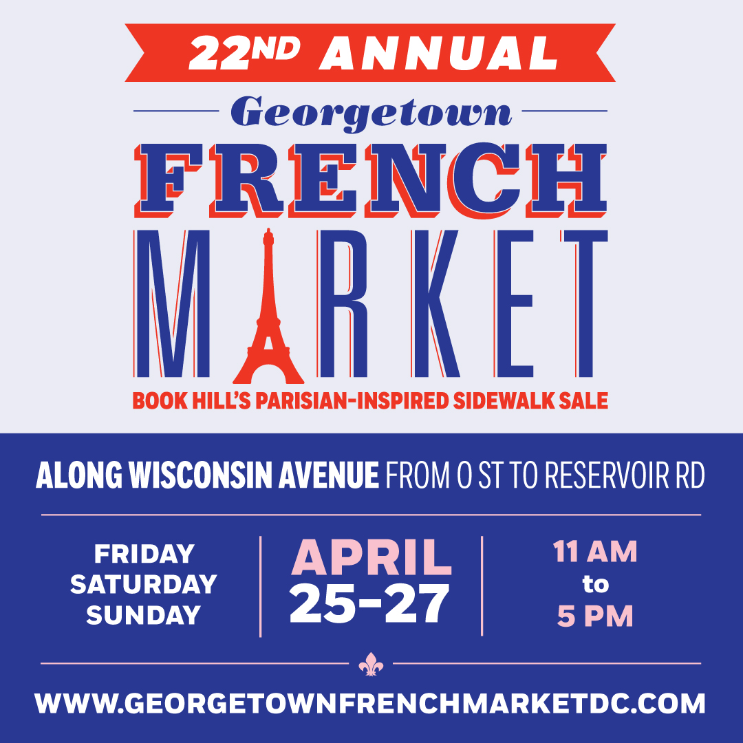 📅 Spring is in the air and that means the Georgetown French Market is back! Mark your calendars for the 22nd annual festival on April 25-27th from 11 AM to 5 PM each day — a weekend of great deals, delicious eats, and family fun. bit.ly/4lzrevx