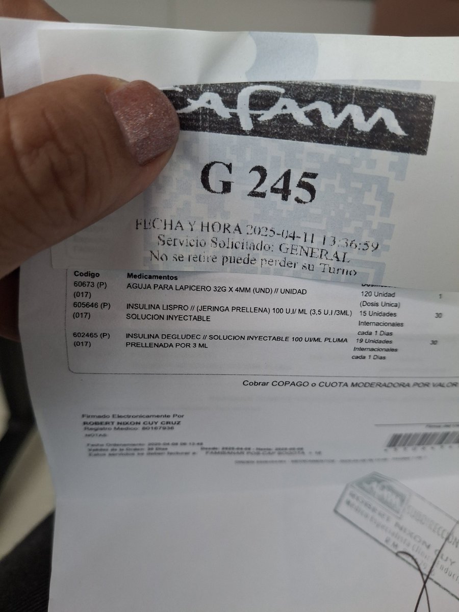 dianas7026's tweet photo. Qué novedad... Señores @EPS_Famisanar @CafamOficial .. tres meses sin entregar insulinas, cuando no es una es la otra o ambas y ahora tampoco hay ni las agujas para los lapiceros.  Qué hacemos? @Supersalud https://t.co/qSnvFLDV75