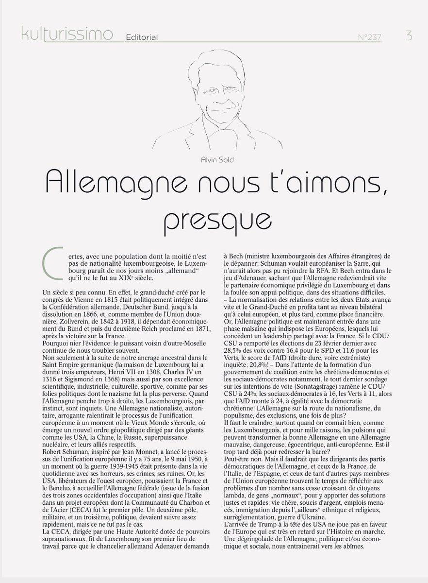 SoldAlvin's tweet image. Et si on s'intéressait davantage à l'Allemagne? C'est elle qui prendra très vite maintenant le leadership financier, économique et donc politique de l'Europe. - Mon édito du kultutissimo ( Tageblatt) , aujourd'hui.