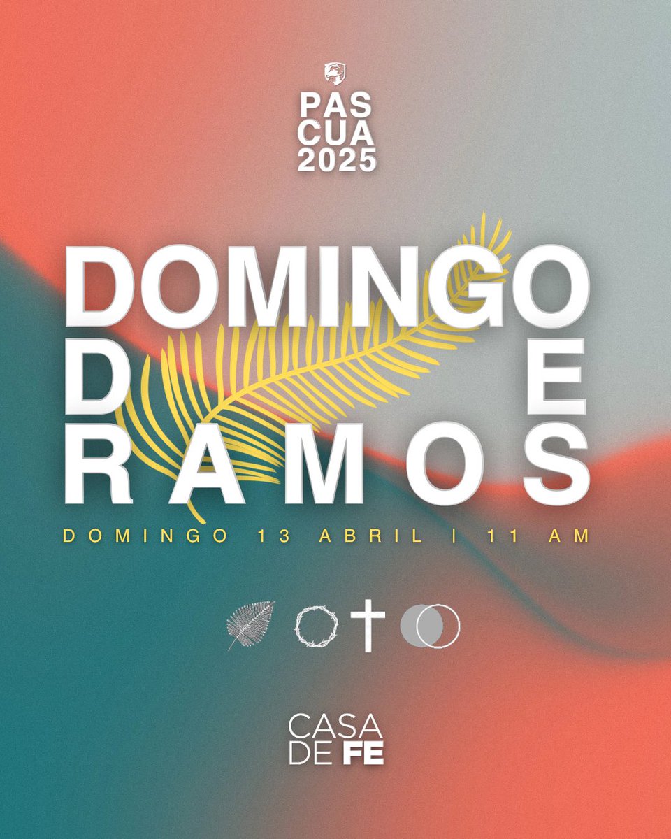 cdfemty's tweet photo. Este próximo Domingo 13 de Abril iniciamos nuestras experiencias especiales de PASCUA 2025 con el DOMINGO DE RAMOS a las 11AM.

¡Ven con toda tu familia y juntos adoremos al único y verdadero Rey por siempre, JESÚS!

#PASCUA2025 #DomingoDeRamos #PascuaEnCDF https://t.co/O9bebzBToi
