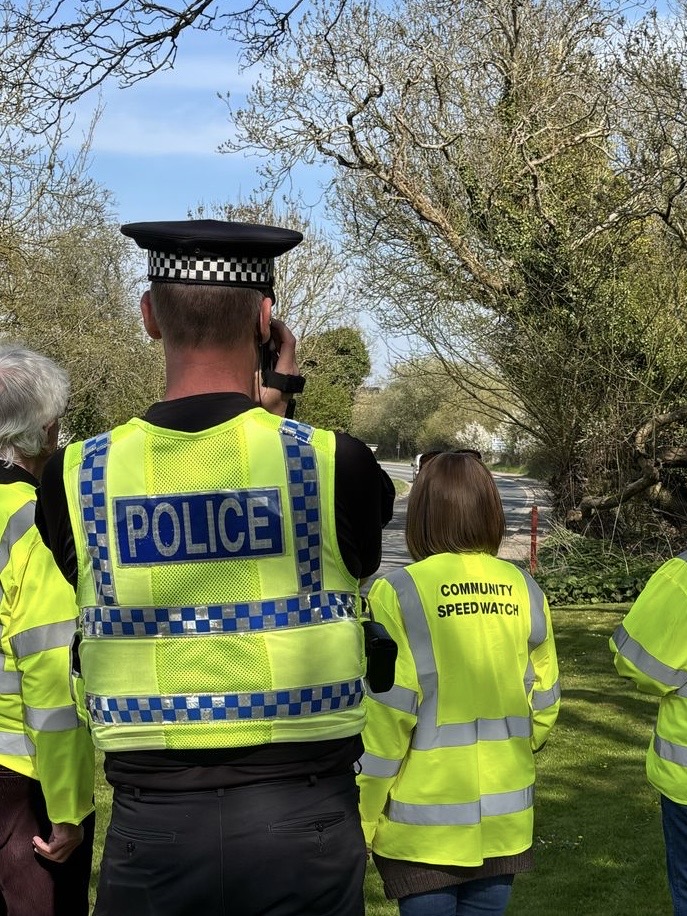 DorsetSpecials's tweet photo. S/Sgt Rob and S/Superintendent Chris were out with local volunteers this week as part of the #communityspeedwatch initiative โ a national scheme where communities team up with #police to monitor vehicle speeds and help keep roads safer. Great teamwork making a real difference! https://t.co/cOFR5uPmUa