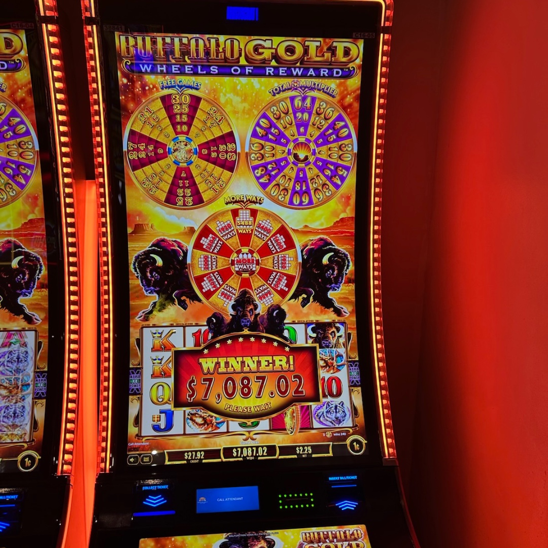 TRCasino's tweet image. 💥 JACKPOT ALERT! 💥 One lucky guest turned a $2.25 bet on our Buffalo Gold slot into a massive $7,087.02 WIN! 🦬💰 

You never know when the next big hit will strike — will it be you? 🎰

#TortiseRockCasino #Jackpot #BuffaloGold