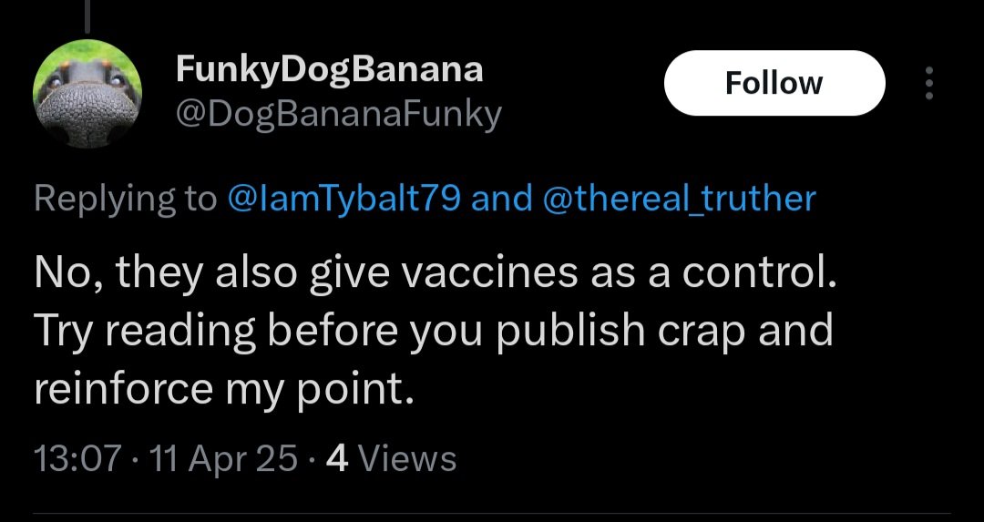 Tybalt79 ๐ฐโ๏ธ๐ฟโ ๏ธ๐ต๐ธ๐ฎ๐ฑ๐บ๐ฆ (@iamtybalt79) on Twitter photo Why are anti-vaxxers so dumb? This one didn't pay attention and blocked me when I pointed it out <a href="/DogBananaFunky/">FunkyDogBanana</a> Why are anti-vaxxers so dumb? This one didn't pay attention and blocked me when I pointed it out <a href="/DogBananaFunky/">FunkyDogBanana</a>