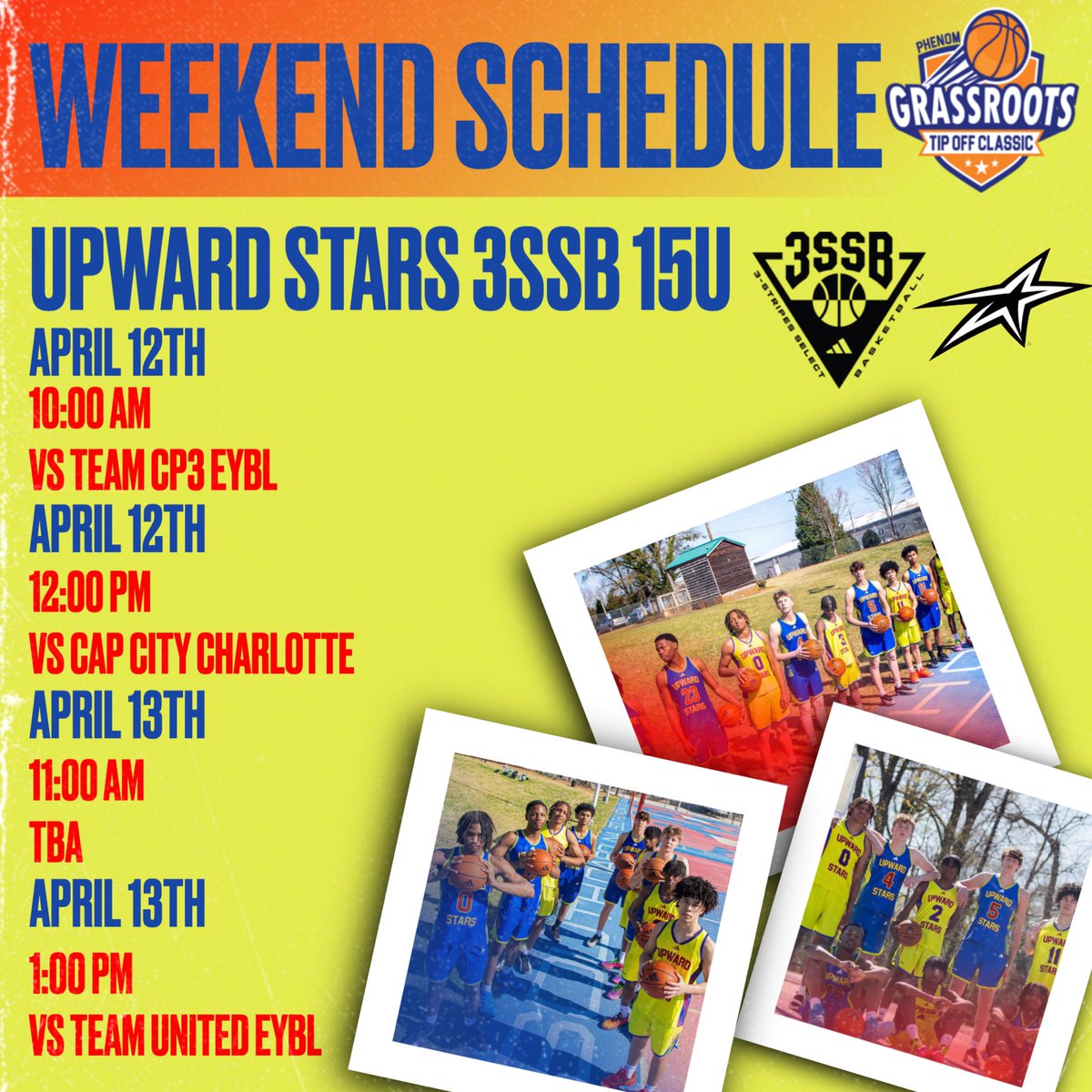 Upward_StarsSE (@ustarsse) on Twitter photo 17U, 16U, & 15U schedules for this weekend at <a href="/Phenom_Hoops/">Phenom Hoop Report</a> Grassroots Tip Off Classic 💫 17U, 16U, & 15U schedules for this weekend at <a href="/Phenom_Hoops/">Phenom Hoop Report</a> Grassroots Tip Off Classic 💫