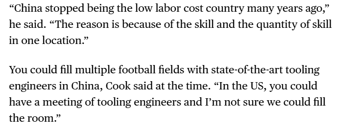 Matt Townsend (@matt_townsend) on Twitter photo What gets lost in this "bring manufacturing back to the US" rhetoric is that China's scale and skill is unequaled. Here's what Tim Cook said back in 2017:
bloomberg.com/news/articles/… via <a href="/technology/">Bloomberg Technology</a> What gets lost in this "bring manufacturing back to the US" rhetoric is that China's scale and skill is unequaled. Here's what Tim Cook said back in 2017:
bloomberg.com/news/articles/… via <a href="/technology/">Bloomberg Technology</a>