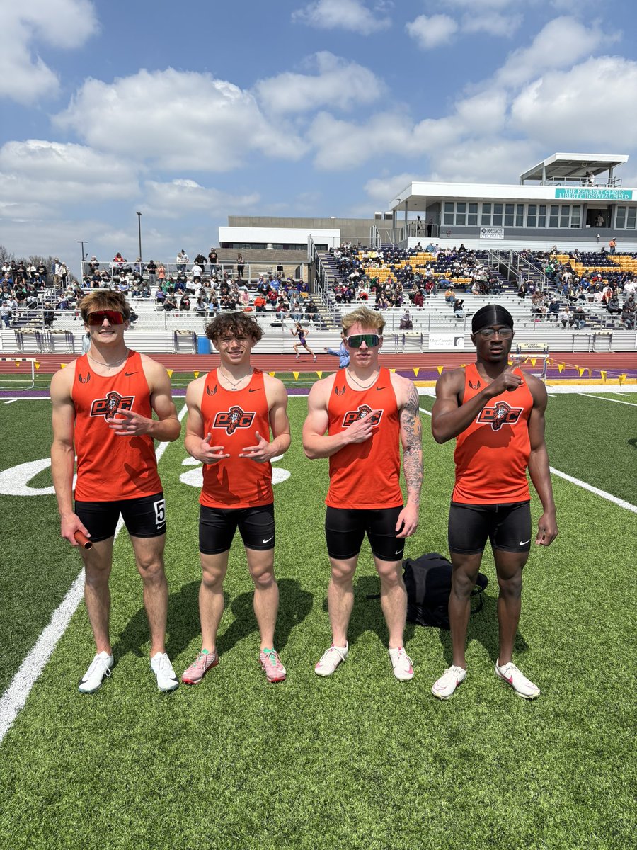 🚨 SCHOOL RECORD ALERT!! 🚨 Ty, Adam, Braiden, and Boye broke the Platte County High School boys record in the 4x100 meter relay with a time of 41.91. Congrats Boys!