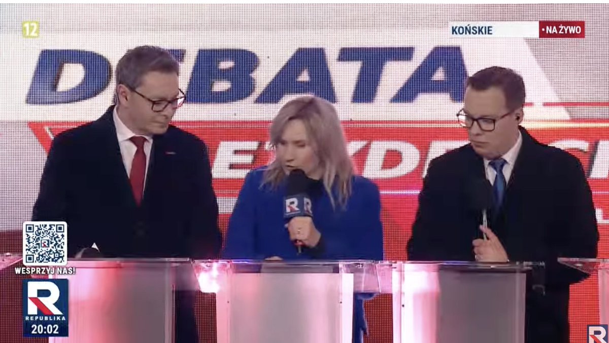 Debata  mega ciekawa, ale najbardziej mnie ucieszyło, że byli razem - TV Republika, wPolsce24 i TV Trwam. Dziękuję !!! Tak trzymać !
Póki jesteście, póki wszyscy nadajecie, póki informujecie, żyjemy w  wolnym kraju ! No i jeszcze oglądam , jeszcze się dzieje