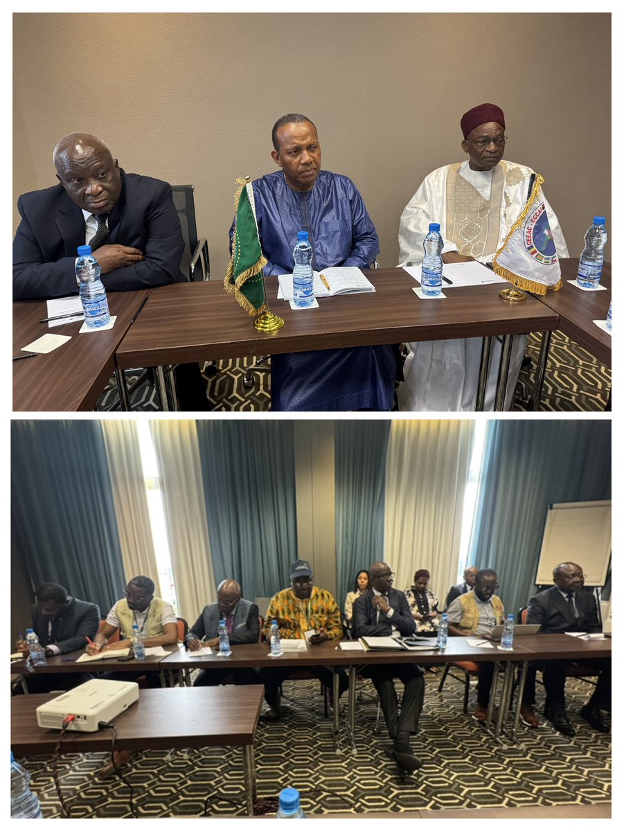 S.E.<a href="/TrovoadaPatrice/">Patrice Trovoada</a>, chef de la Mission d'observation électorale de l'Union africaine pour l'élection présidentielle du 12 avril 2025 au #Gabon, a participé à une réunion des chefs des missions internationales d'observation électorale, dont celles de l'<a href="/OIFrancophonie/">La Francophonie</a>, … 1/2