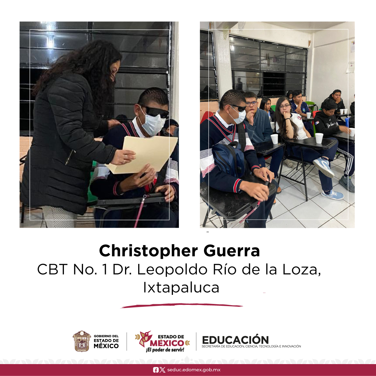 DBT_Edomex's tweet photo. Christopher Guerra alumno del CBT No. 1 Dr. Leopoldo Río de la Loza, Ixtapaluca, se ha destacado por su excelente desempeño académico, mostrando interés y compromiso por su carrera Técnico en electrónica.

#OrgulloDBT https://t.co/zqTGUm5Vk4