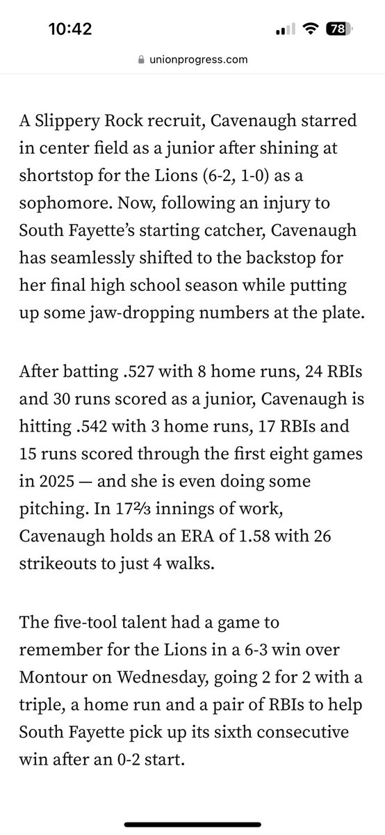 Maddie Cavenaugh 2025 (@cavenaughmaddie) on Twitter photo Thank you <a href="/ThePUPNews/">Pittsburgh Union Progress 📰</a> for the shoutout! <a href="/PVSbaseball/">PVS Baseball</a> <a href="/_CoachCory/">Coach Cory Fastpitch</a> <a href="/SRU_Softball/">Slippery Rock Softball</a> Thank you <a href="/ThePUPNews/">Pittsburgh Union Progress 📰</a> for the shoutout! <a href="/PVSbaseball/">PVS Baseball</a> <a href="/_CoachCory/">Coach Cory Fastpitch</a> <a href="/SRU_Softball/">Slippery Rock Softball</a>