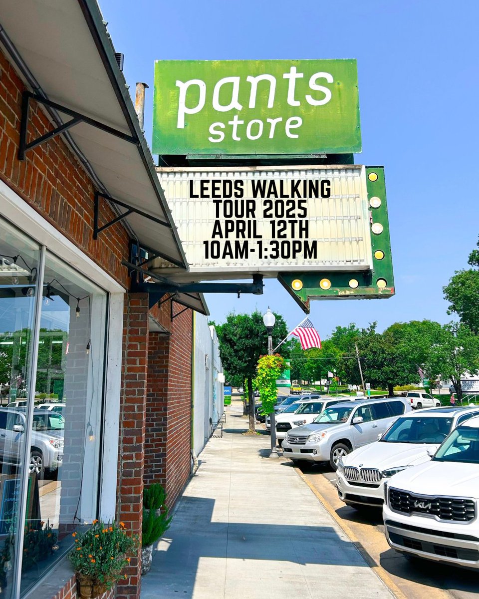 Pantsstore's tweet image. Join us tomorrow, April 12th, for the Leeds Walking Tour!💚 Learn more about our community and story!🛍️🛒

#pantsstore #ootd #trend #75yearsofpants #leeds #leedswalkingtour #leedsal #history #shoponline #fashioninspo #outfitinspo #fashion #style #newarrivals