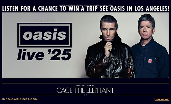 Oasis is BACK… You could see the Oasis Live ’25 tour at the iconic Rose Bowl Stadium in L.A. this summer! Listen weekdays for the national text keyword to enter for a chance to win for tickets to see Oasis live in concert with special guest, Cage the Elephant!