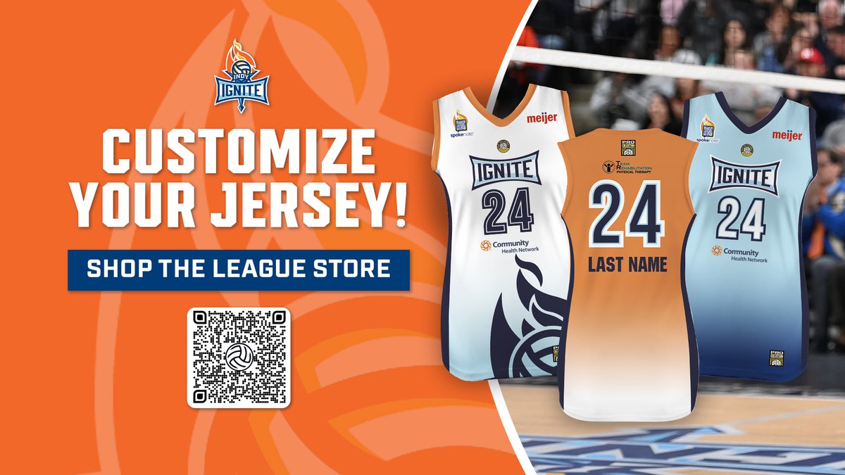 IndyIgniteVB's tweet image. The wait is over — our custom jerseys are officially on sale!
🛒 Shop now: provolleyballshop.com
👕 Women’s: $75 | Youth: $70
⏳ Please allow up to 30 days for processing.

#ProVolleyball #GameDayStyle #IndyIgnite