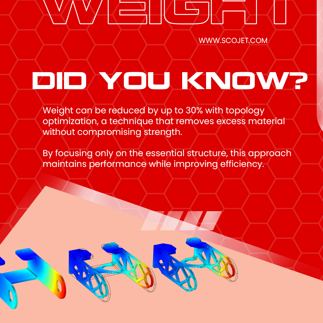 scojetinc's tweet image. Weight can be reduced by up to 30% through topology optimization, which eliminates excess material while preserving strength and functionality. This design approach improves efficiency without compromising performance.
.
#TopologyOptimization #LightweightDesign #3DEngineering