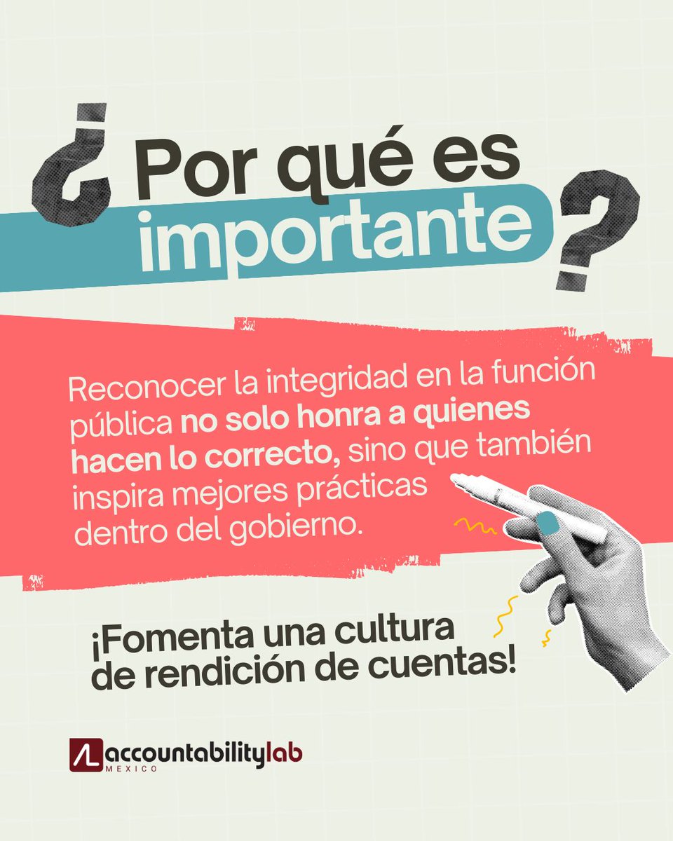 📢 <a href="/AccountLabMx/">Accountability Lab Mexico</a> invita a participar en la siguiente convocatoria:
Buscan a l@s nuevos Íconos de la Integridad: Rendición de cuentas 2025.

📅 La convocatoria amplía su vigencia al 21 de abril.

💡 Comparte y ayúdanos a encontrar a los próximos Íconos de la Integridad.